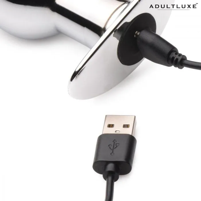 XR Brands Male Sex Toys Master Series Chrome Butt Plug with Remote