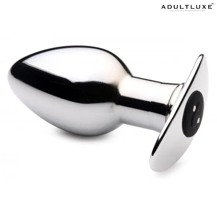 XR Brands Male Sex Toys Master Series Chrome Butt Plug with Remote