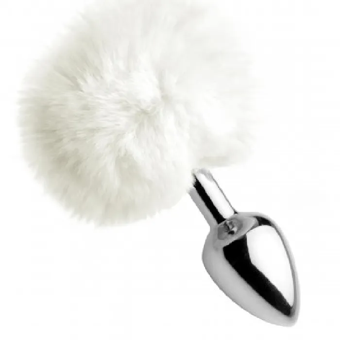 XR Brands TAILZ White Fluffy Bunny Tail Anal Plug Male Sex Toys XR Brands TAILZ White Fluffy Bunny Tail Anal Plug Male Sex Toys