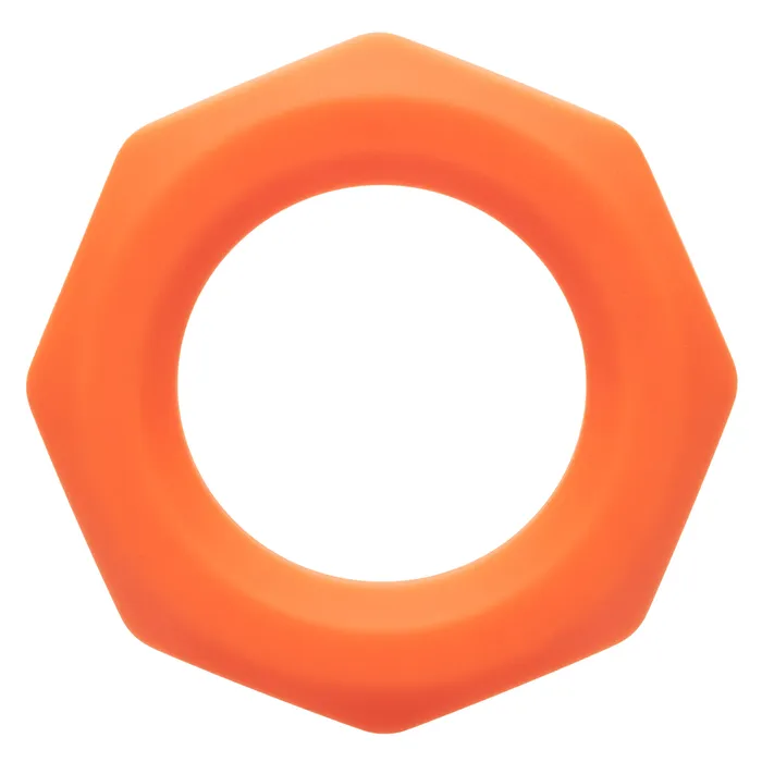 Alpha Liquid Silicone Sexagon Ring Orange CalExotics Male Sex Toys