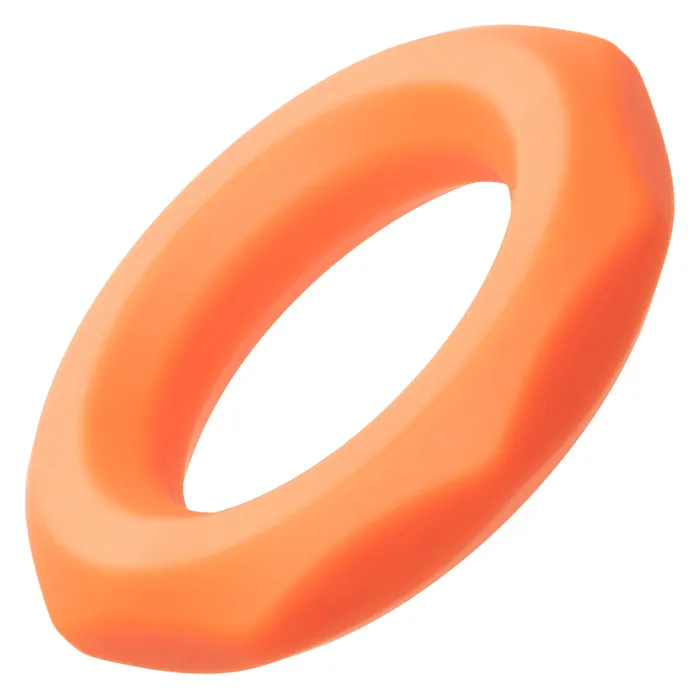 Alpha Liquid Silicone Sexagon Ring Orange CalExotics Male Sex Toys Alpha Liquid Silicone Sexagon Ring Orange CalExotics Male Sex Toys