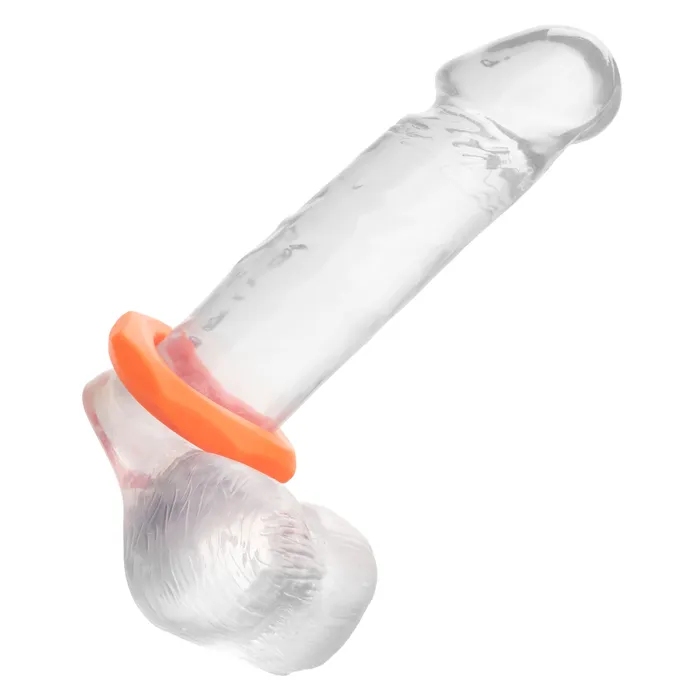 Alpha Liquid Silicone Sexagon Ring Orange CalExotics Male Sex Toys Alpha Liquid Silicone Sexagon Ring Orange CalExotics Male Sex Toys