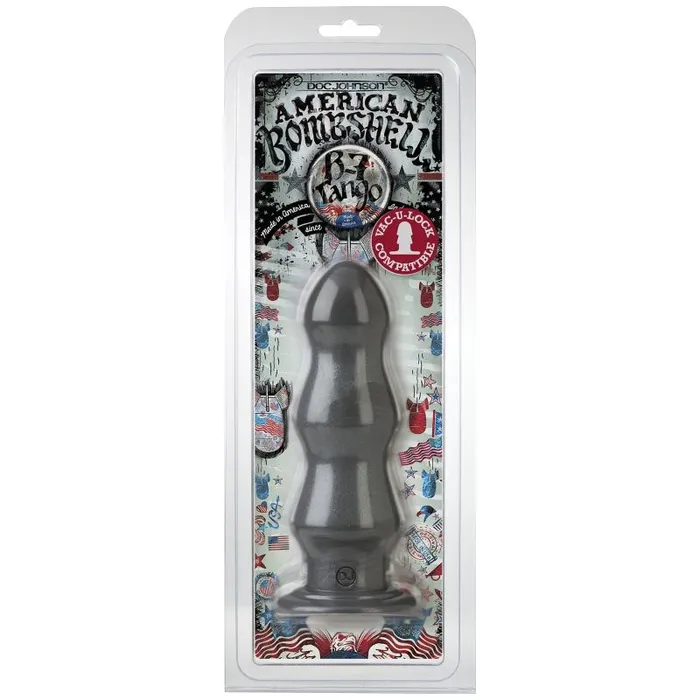 American Bombshell Anal Tango B7 Butt Plug 7 inch Dildo Gun Metal