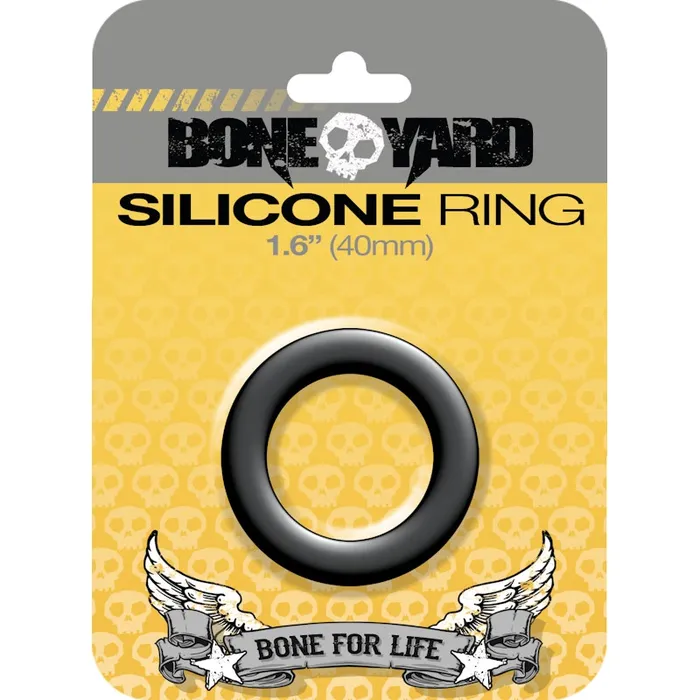 Anal Boneyard Silicone Ring 40mm Black Black Boneyard