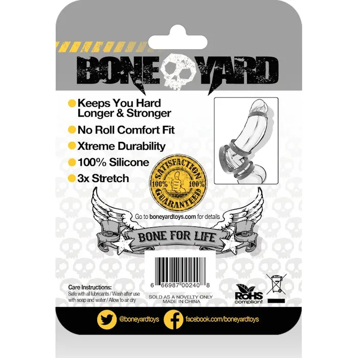 Anal Boneyard Silicone Ring 40mm Black Black Boneyard