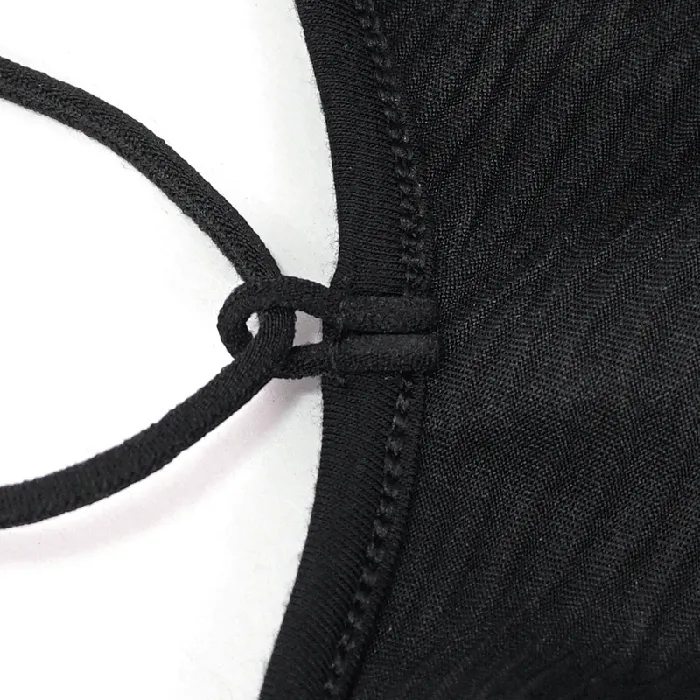 Anal EVEs SECRETS Punk Rock Swimsuit Sling Drawstring Sexy Black CutOut