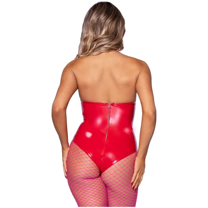 Anal Leg Avenue Vinyl Bodysuit Medium Red Anal Leg Avenue Vinyl Bodysuit Medium Red