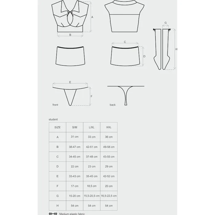 Anal Obsessive Student 4 Pc Costume SmallMedium