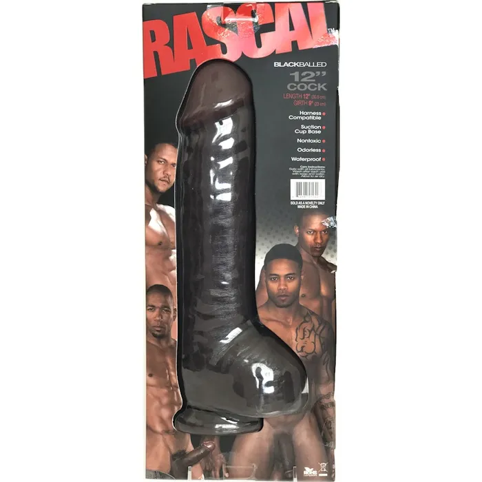 Anal Rascal Dildo Black Balled 12in Black