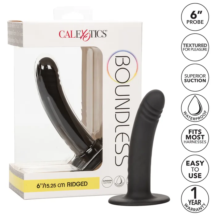 CalExotics Boundless Ridged 6 Inch Black Anal CalExotics Boundless Ridged 6 Inch Black Anal