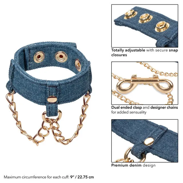 CaleXOtics RIDEEM WRIST CUFFS Premium Denim Collection CalExotics Couples