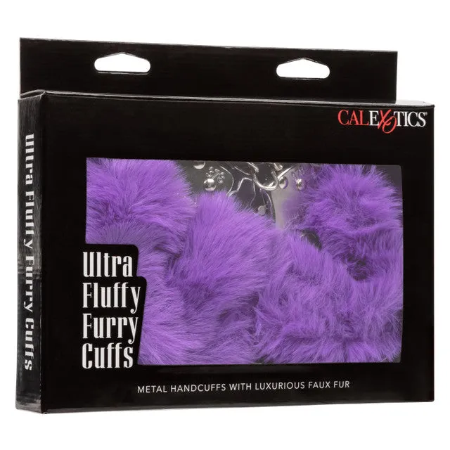 CaleXOtics ULTRA FLUFFY FURRY CUFFS Silver Metal Handcuffs with Luxurious Purple Faux Fur CalExotics Couples