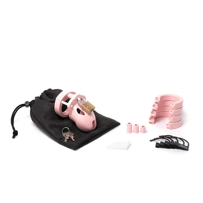CBX Male Sex Toys Mr Stubb 175 Chastity Cock Cage Kit Pink Clear