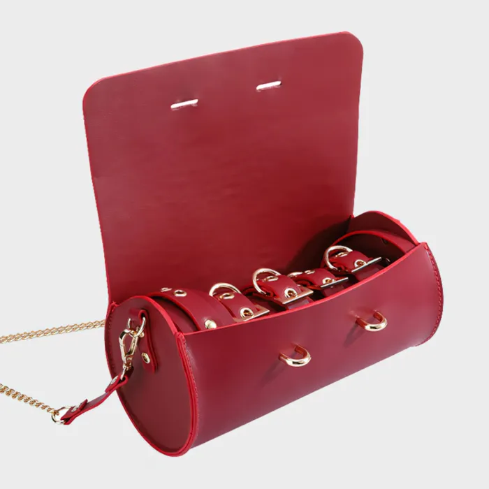 Couples Cool BDSM Set With Bag Erotic Toys For Adult Games Unisex Genuine Leather 4 PC Kits EVEs SECRETS