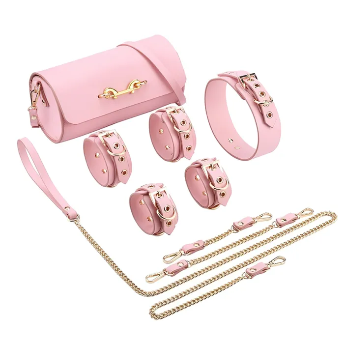 Couples Cool BDSM Set With Bag Erotic Toys For Adult Games Unisex Genuine Leather 4 PC Kits EVEs SECRETS