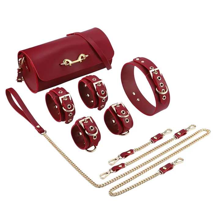 Couples Cool BDSM Set With Bag Erotic Toys For Adult Games Unisex Genuine Leather 4 PC Kits EVEs SECRETS