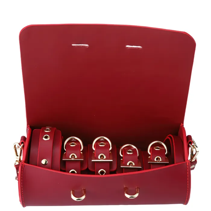 Couples Cool BDSM Set With Bag Erotic Toys For Adult Games Unisex Genuine Leather 4 PC Kits EVEs SECRETS