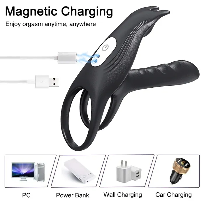 Couples EVEs SECRETS Wireless Remote Control Double Cock Ring Couple Vibrator with Dual Motor Adult Sex Toys