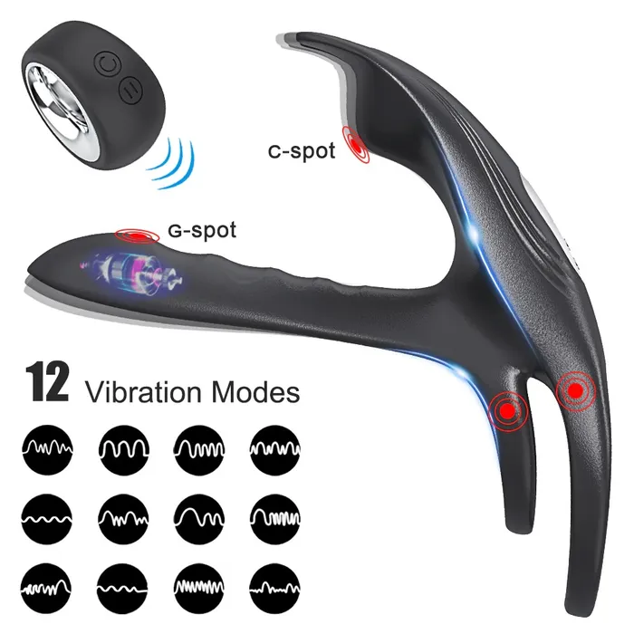Couples EVEs SECRETS Wireless Remote Control Double Cock Ring Couple Vibrator with Dual Motor Adult Sex Toys