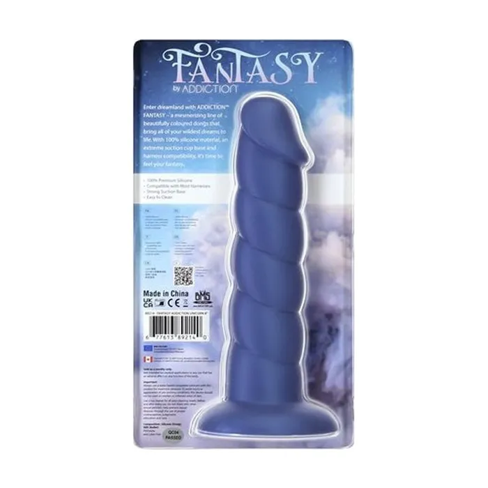 Dildos Fantasy Unicorn Dildo 8inch Blue Addiction