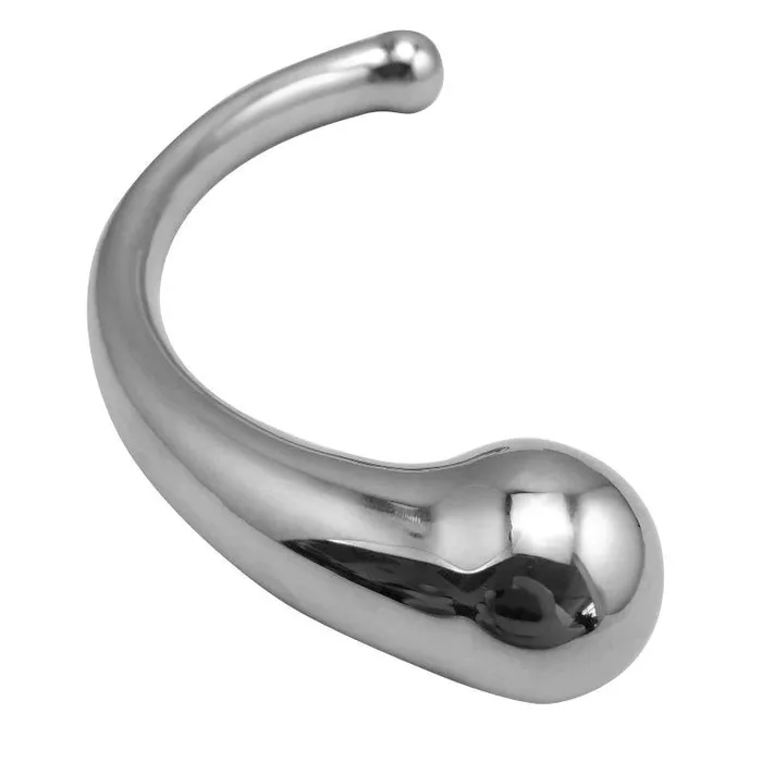 Dildos JOYGASMS JOYGASMS Pure Solid Stainless Steel G Spot and P Spot Wand 9 inch Curved Double Ended Dildo