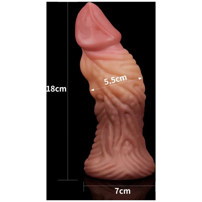 Dildos Lovetoy Nature Cock 7in Dual Layer Huge ALIEN Silicone Butt Plug Dildo Flesh