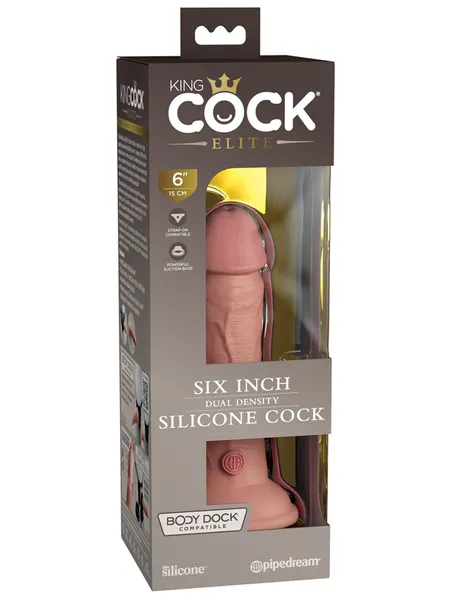 Dildos PIPEDREAM KING COCK ELITE 6 INCH SILICONE DUAL DENSITY COCK