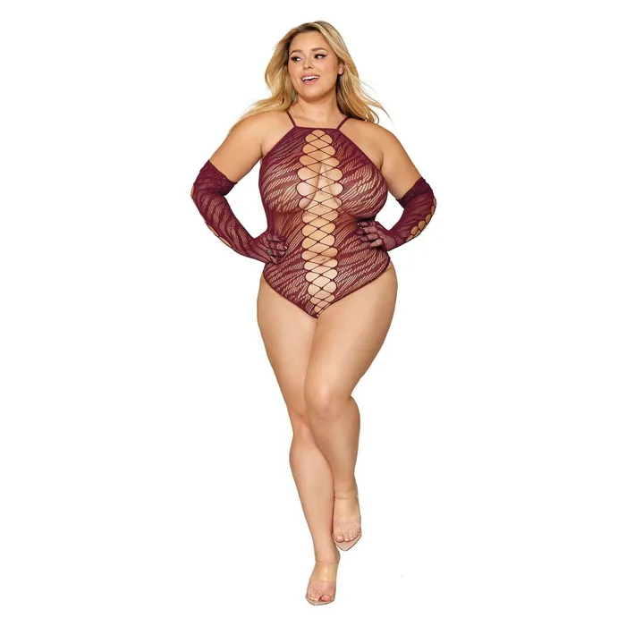 Dreamgirl Male Sex Toys Teddy and Gloves Queen Size Burgundy