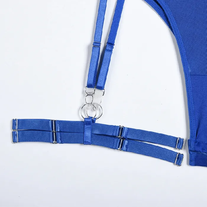 Erotic Female Halter Bodysuit Fancy Transparent Lingerie With Garters Sexy Body Outfits EVEs SECRETS Female Sex Toys