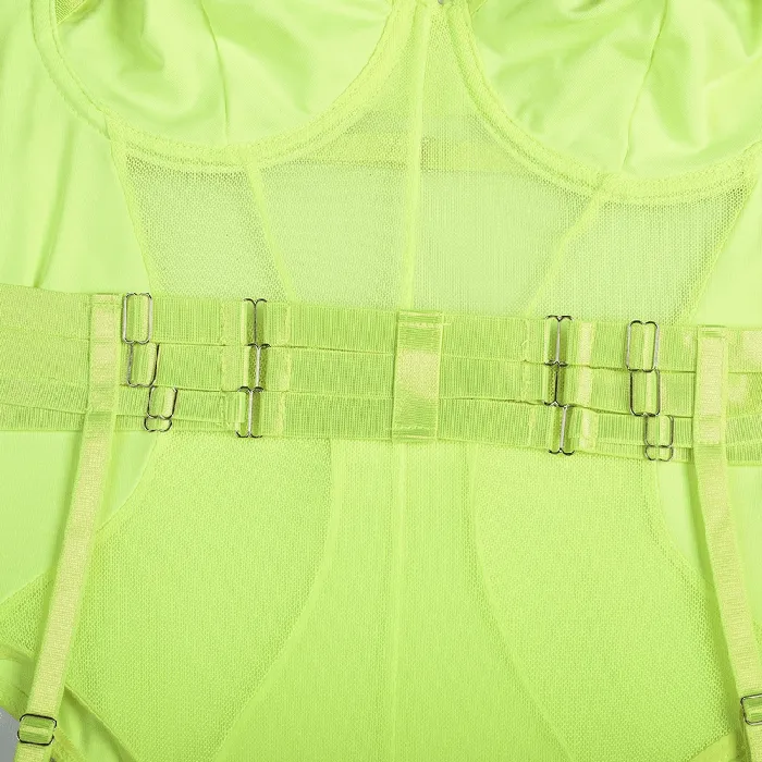 Erotic Female Halter Bodysuit Fancy Transparent Lingerie With Garters Sexy Body Outfits EVEs SECRETS Female Sex Toys