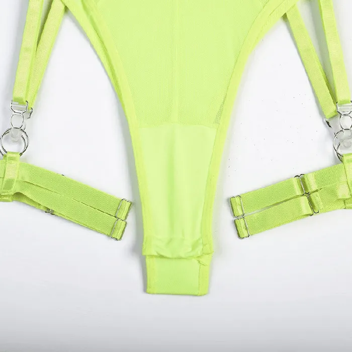 Erotic Female Halter Bodysuit Fancy Transparent Lingerie With Garters Sexy Body Outfits EVEs SECRETS Female Sex Toys