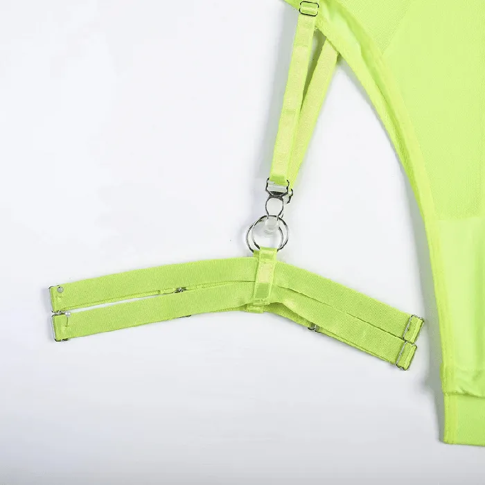 Erotic Female Halter Bodysuit Fancy Transparent Lingerie With Garters Sexy Body Outfits EVEs SECRETS Female Sex Toys