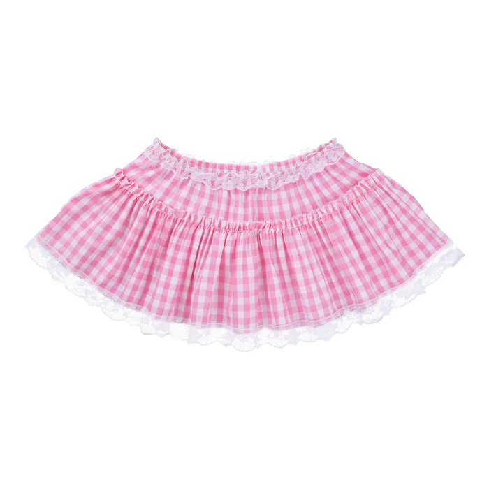 EVEs SECRETS Female Sex Toys Elastic Waistband Short Skirt with Lace Sexy Pleated ALine Mini Skirt