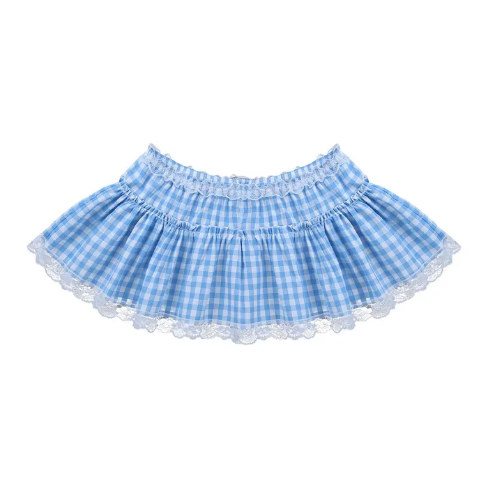 EVEs SECRETS Female Sex Toys Elastic Waistband Short Skirt with Lace Sexy Pleated ALine Mini Skirt