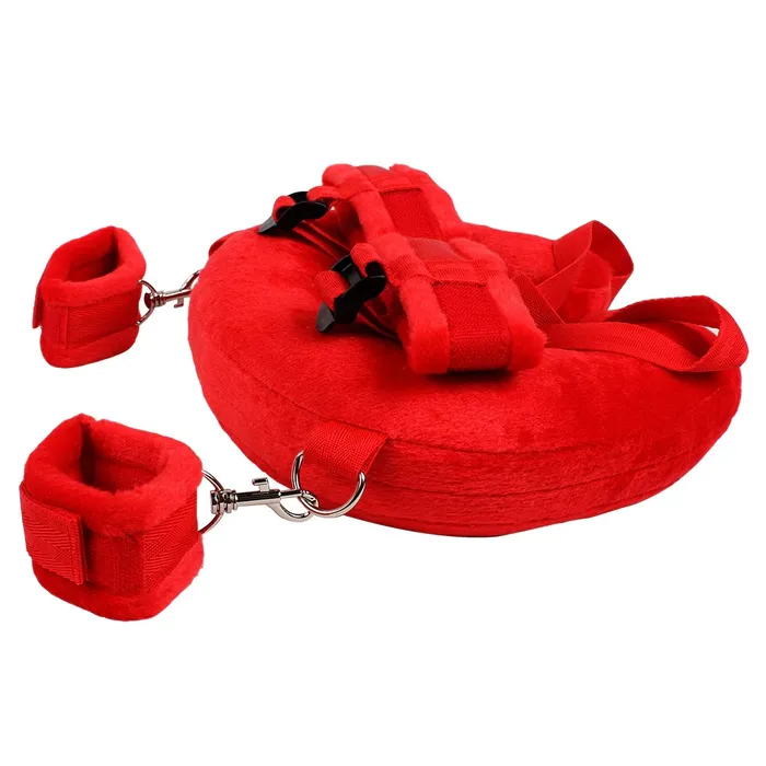 EVEs SECRETS Soft Handcuffs Legcuffs and UShaped Pillow BDSM 3Pcs Set Fetish Bandage for Adult Games Anal