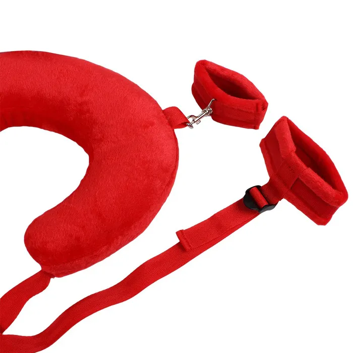 EVEs SECRETS Soft Handcuffs Legcuffs and UShaped Pillow BDSM 3Pcs Set Fetish Bandage for Adult Games Anal