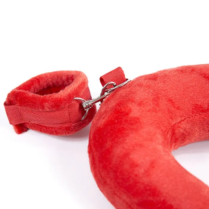 EVEs SECRETS Soft Handcuffs Legcuffs and UShaped Pillow BDSM 3Pcs Set Fetish Bandage for Adult Games Anal