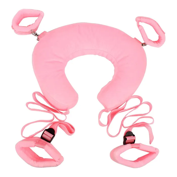 EVEs SECRETS Soft Handcuffs Legcuffs and UShaped Pillow BDSM 3Pcs Set Fetish Bandage for Adult Games Anal
