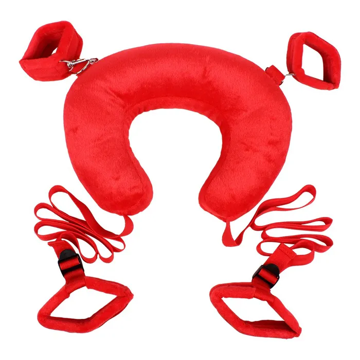 EVEs SECRETS Soft Handcuffs Legcuffs and UShaped Pillow BDSM 3Pcs Set Fetish Bandage for Adult Games Anal