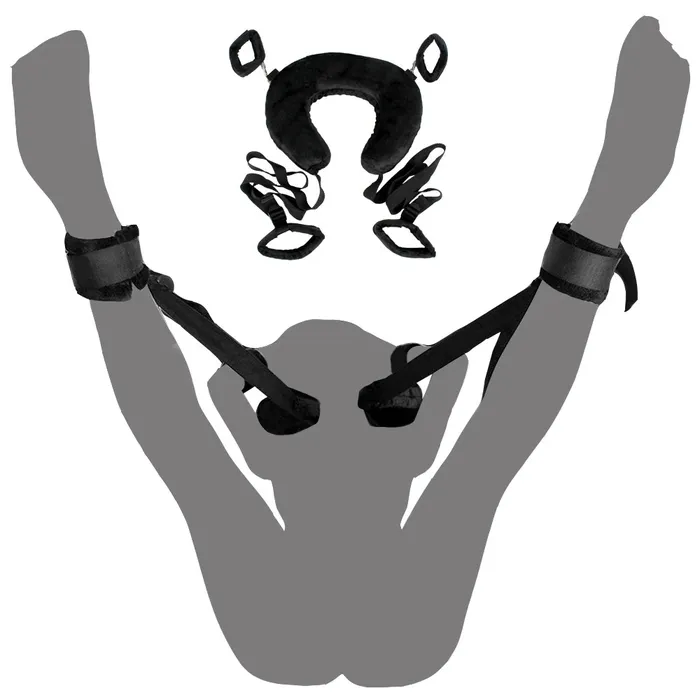 EVEs SECRETS Soft Handcuffs Legcuffs and UShaped Pillow BDSM 3Pcs Set Fetish Bandage for Adult Games Anal