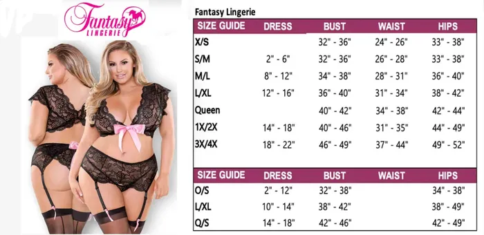 Fantasy Lingerie Flora Ruffled Lace Crotchless Pearl Thong Smaller Sizes Teddies And Bodies
