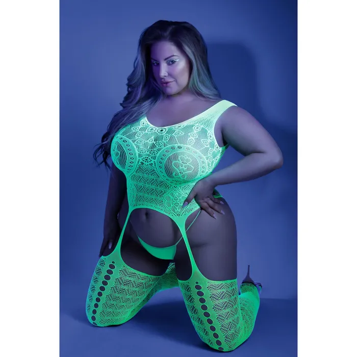 Fantasy Lingerie Supersonic Mosaic Bodystocking Queen Neon Green Bodystockings Playsuits Fantasy Lingerie Supersonic Mosaic Bodystocking Queen Neon Green Bodystockings Playsuits