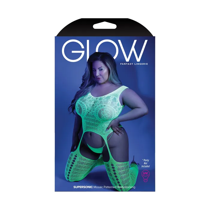 Fantasy Lingerie Supersonic Mosaic Bodystocking Queen Neon Green Bodystockings Playsuits Fantasy Lingerie Supersonic Mosaic Bodystocking Queen Neon Green Bodystockings Playsuits