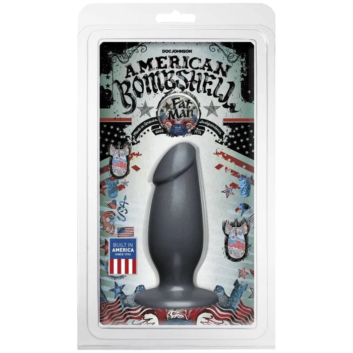 Fat Man Butt Plug 7 inches Gun Metal American Bombshell Anal