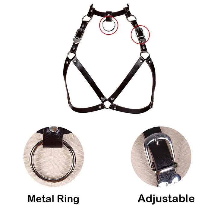 Female Sex Toys Cupless Women PU Leather Body Harness Hollow Out Bondage Garter Belt of BDSM Accessories EVEs SECRETS