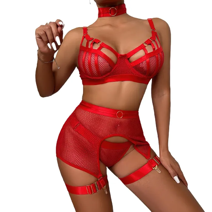 Female Sex Toys EVEs SECRETS Luxury Hollow Out Exotic Sets With Garters Sexy Hot Transparent Lingerie Erotic Female Set