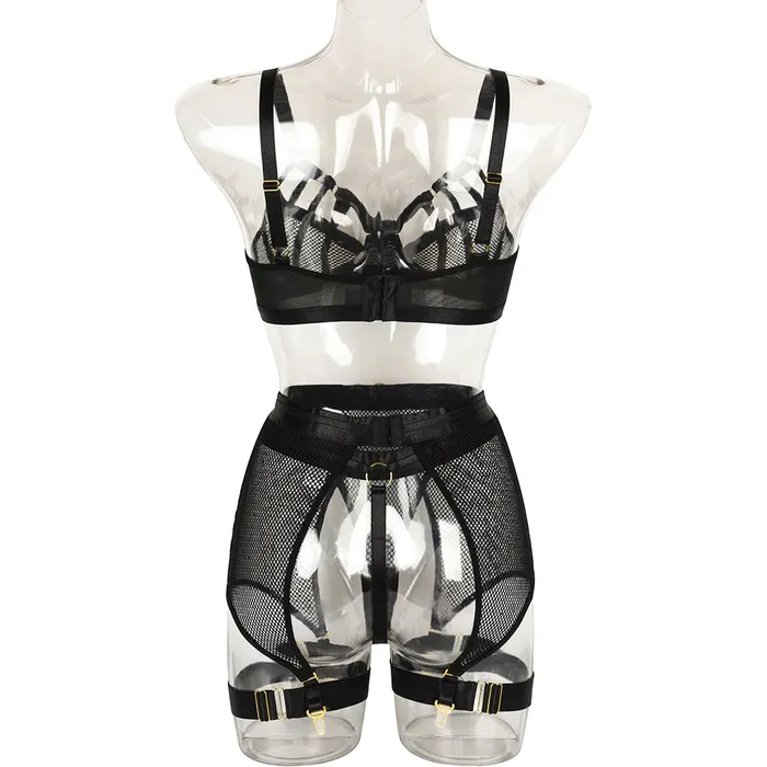 Female Sex Toys EVEs SECRETS Luxury Hollow Out Exotic Sets With Garters Sexy Hot Transparent Lingerie Erotic Female Set