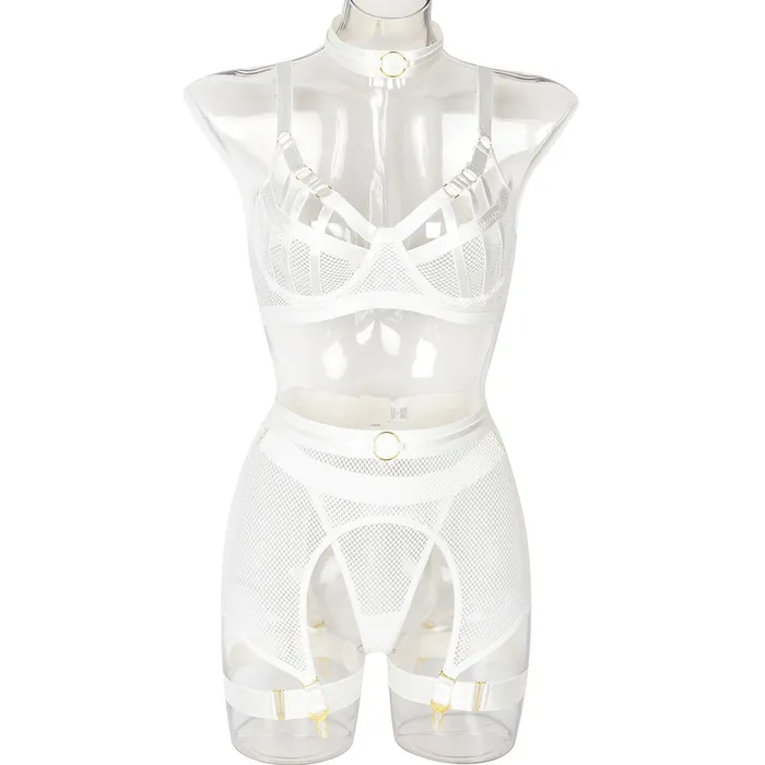 Female Sex Toys EVEs SECRETS Luxury Hollow Out Exotic Sets With Garters Sexy Hot Transparent Lingerie Erotic Female Set