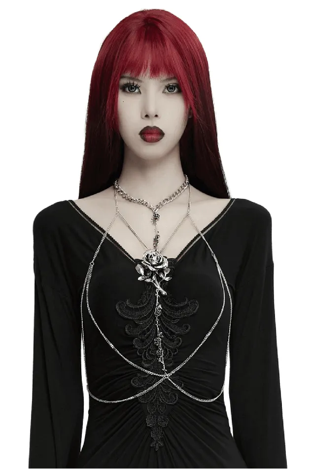 Female Sex Toys EVEs SECRETS Rose and Thorn Gothic Chain Body Harness with Floral Accents Female Sex Toys EVEs SECRETS Rose and Thorn Gothic Chain Body Harness with Floral Accents