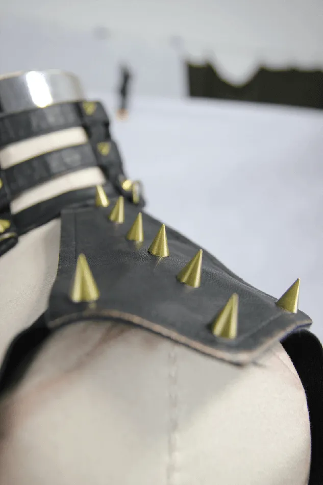 Female Sex Toys EVEs SECRETS Skull Spikes Harness HighCollar Leather Straps